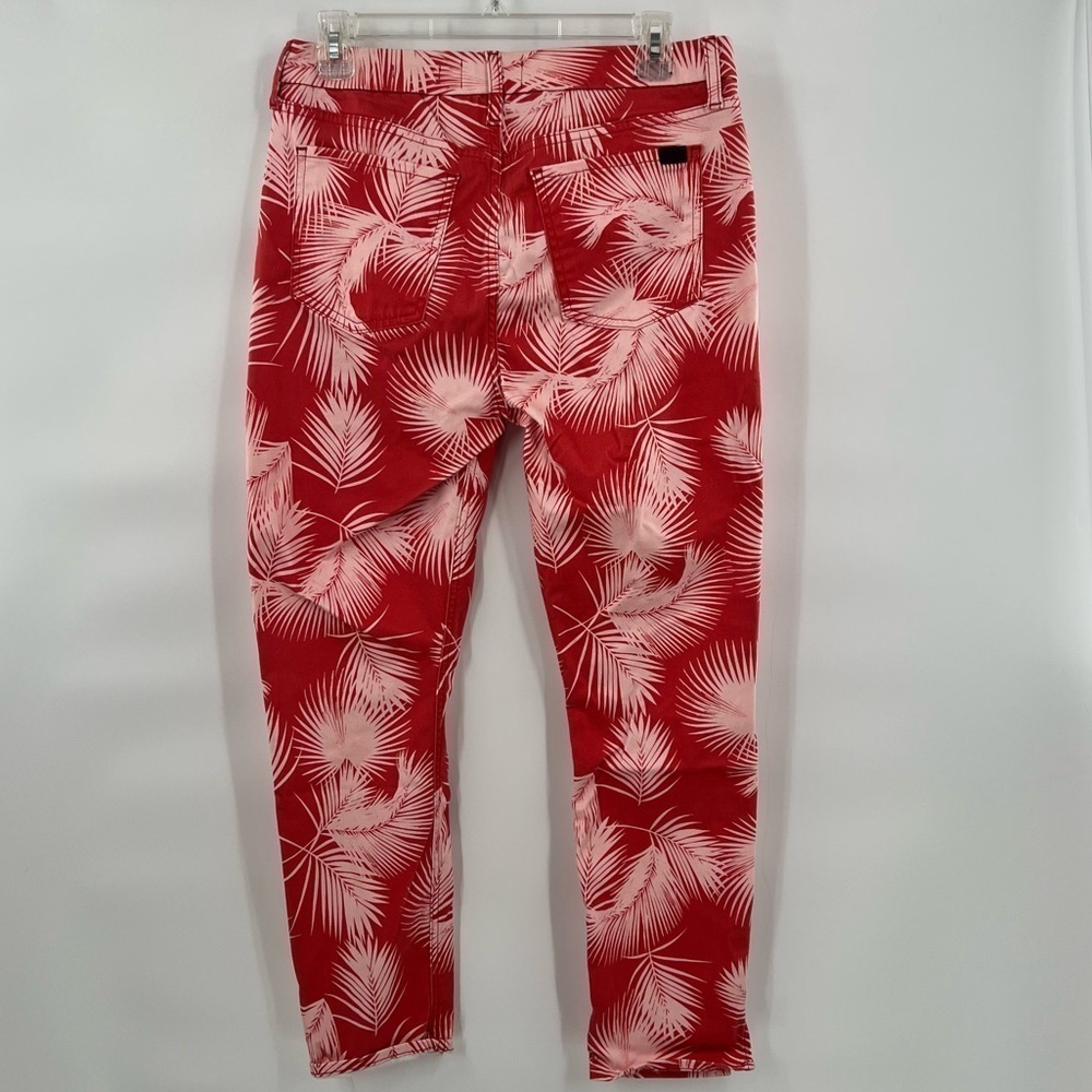 Jen7 7for all mankind red pants trousers 8 leaf ankle skinny - Picture 4 of 11